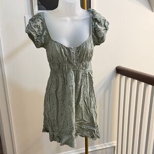 Cotton On Sage Puff Sleeve Mini Dress